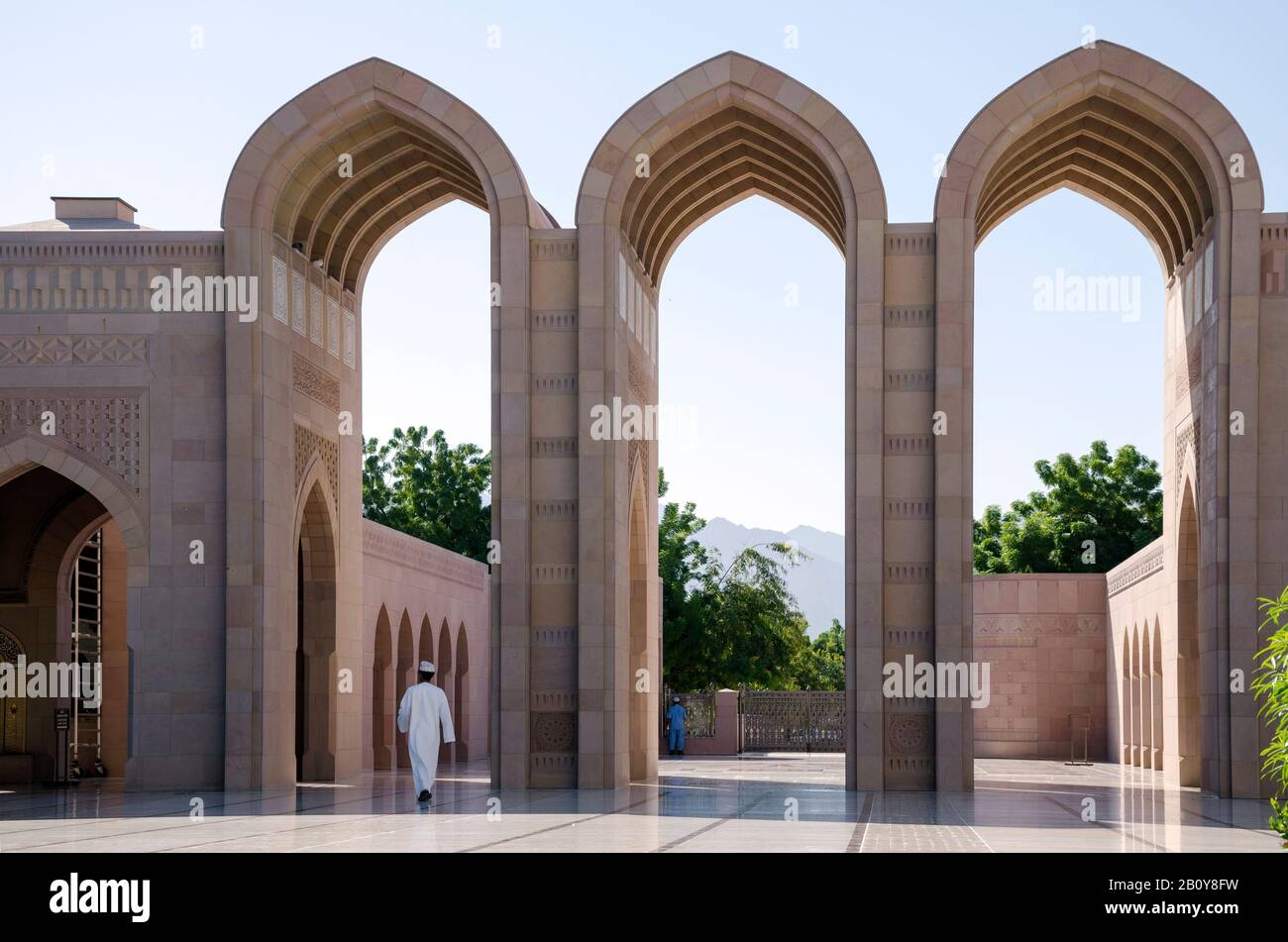 Great Sultan Qaboos Mosque in Muscat, Oman, Stock Photo