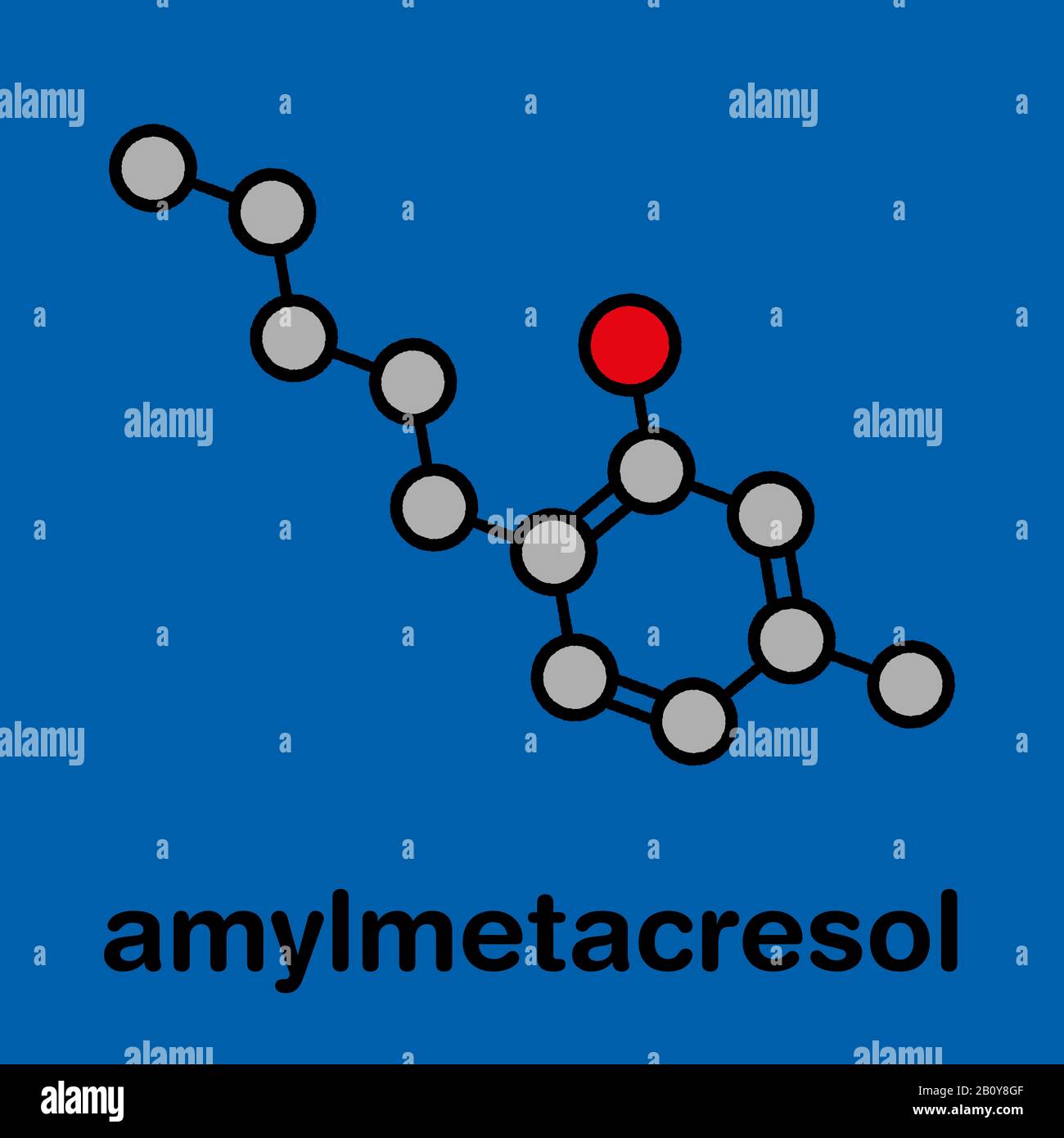 Amylmetacresol antiseptic drug molecule, illustration Stock Photo Alamy