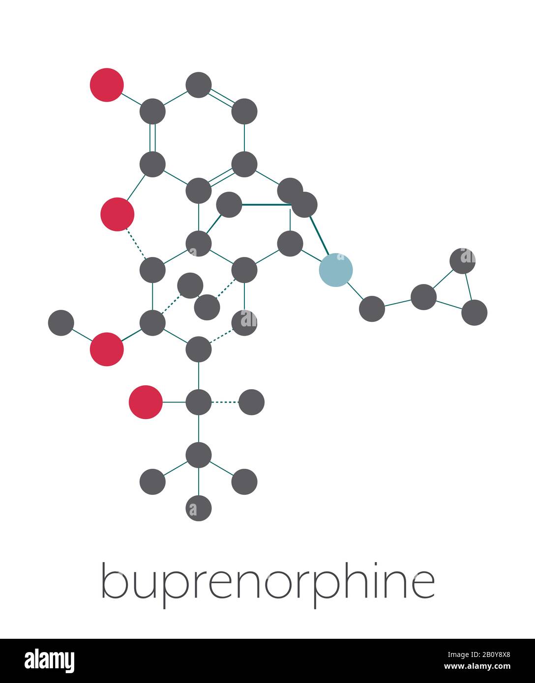 Buprenorphine opioid pain killer drug molecule, illustration Stock ...