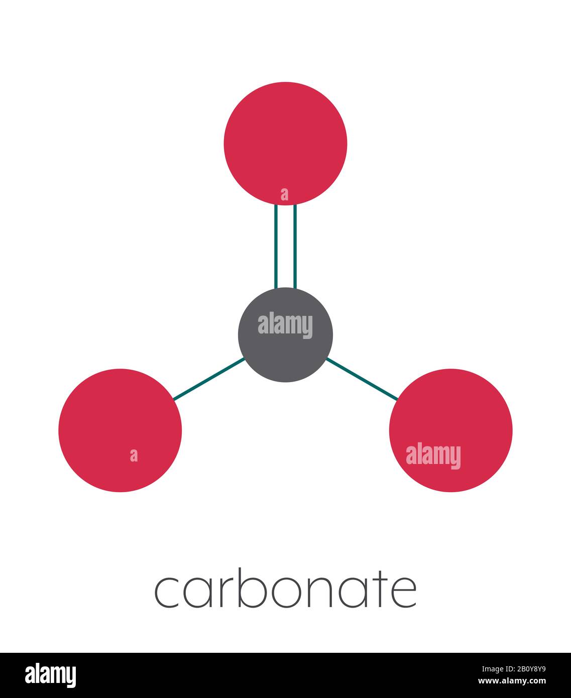 Carbonate anion chemical structure, illustration Stock Photo