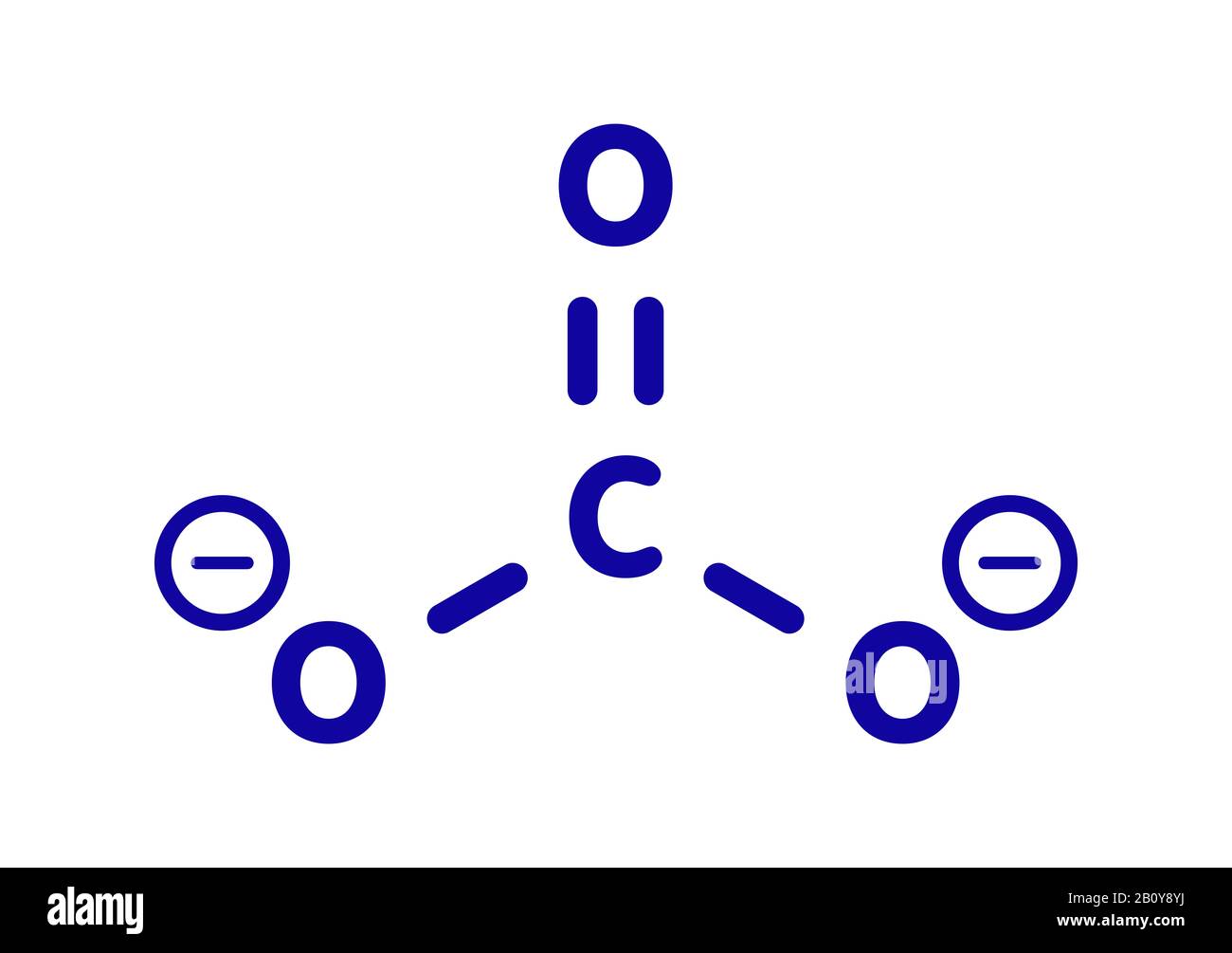 Carbonate anion chemical structure, illustration Stock Photo