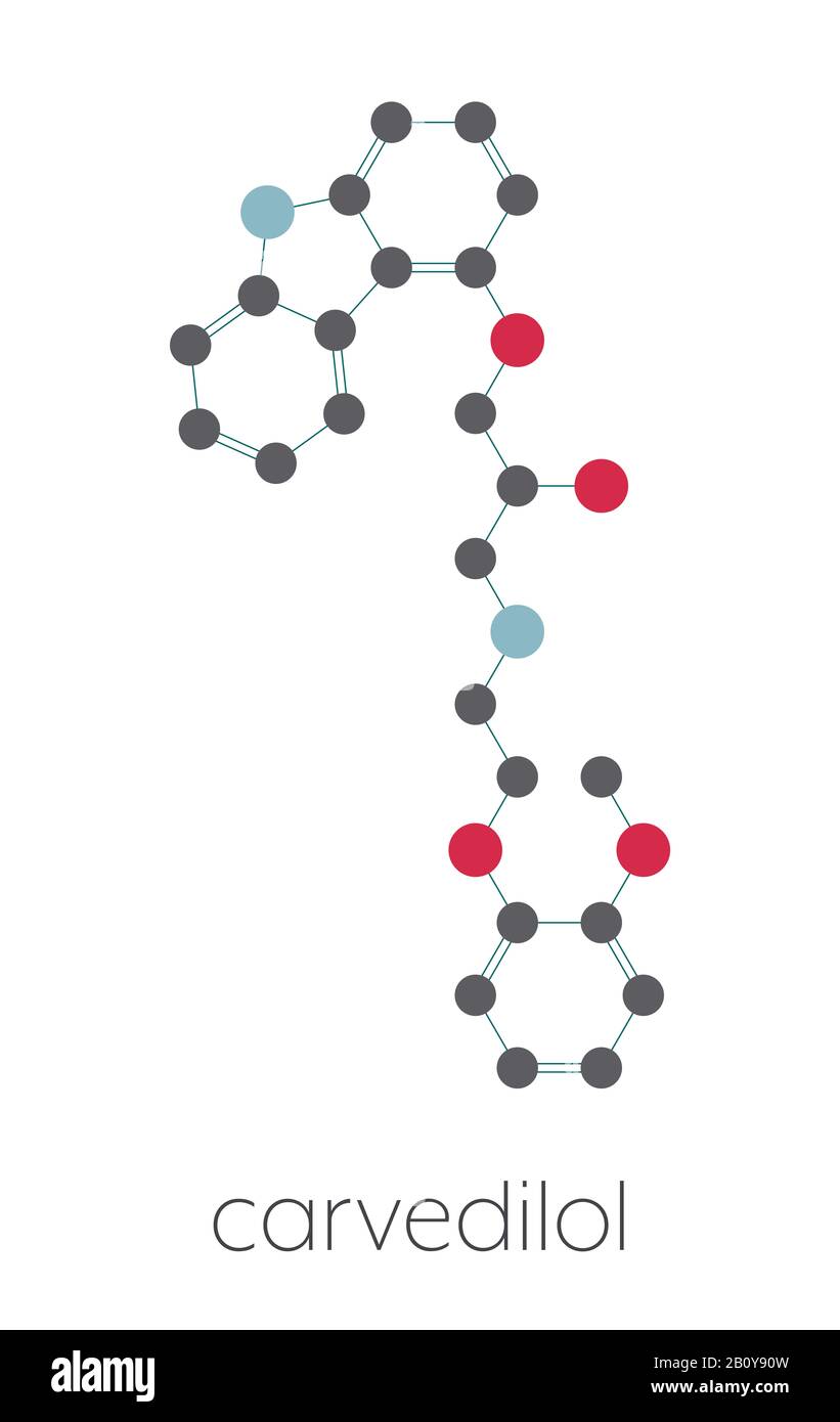 Carvedilol congestive heart failure drug molecule Stock Photo Alamy