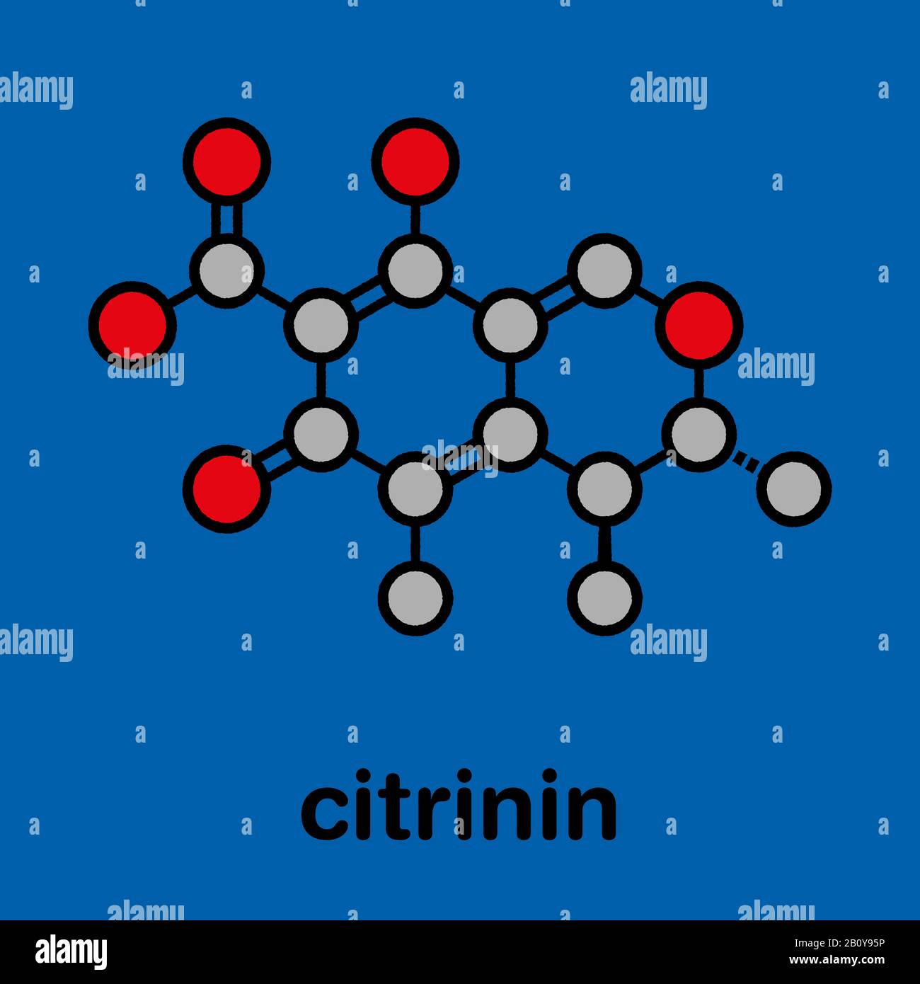 Citrinin mycotoxin molecule, illustration Stock Photo
