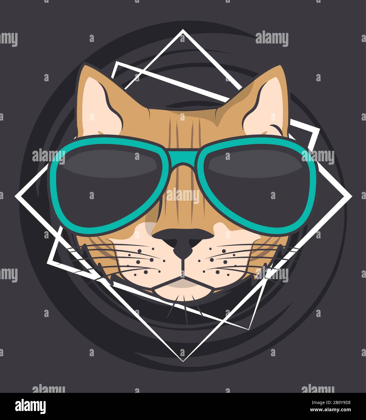 funny cat with sunglasses cool style Stock Vector Image & Art - Alamy