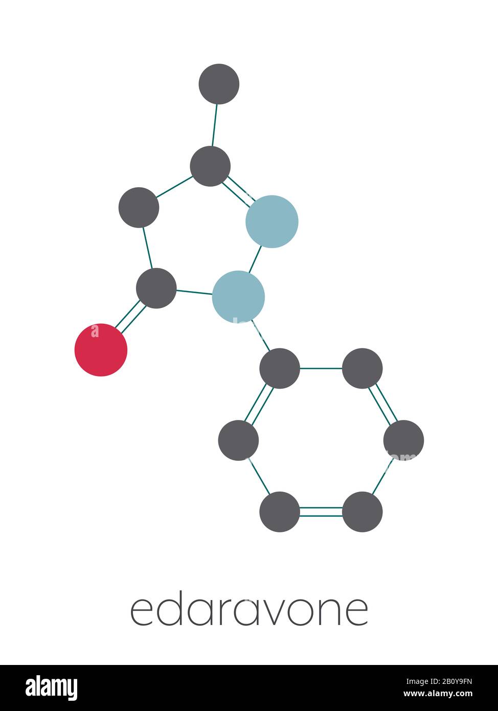 Edaravone drug molecule, illustration Stock Photo