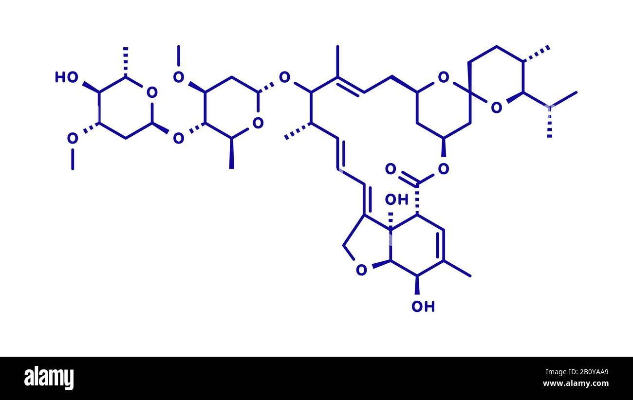 Ivermectin antiparasitic drug molecule, illustration Stock Photo