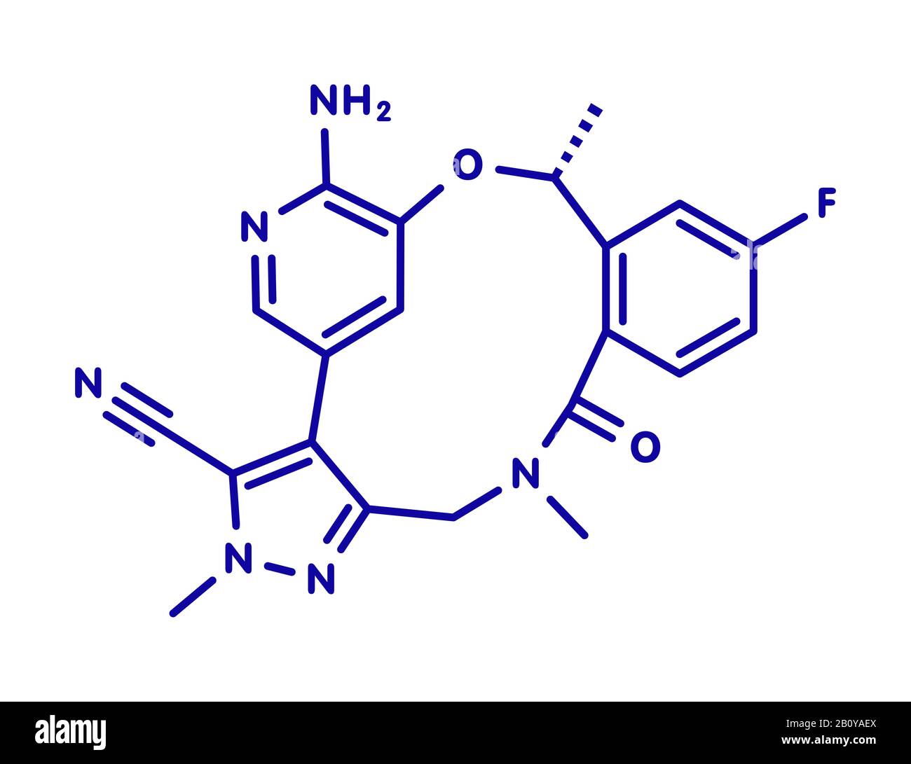 Lorlatinib cancer drug molecule, illustration Stock Photo