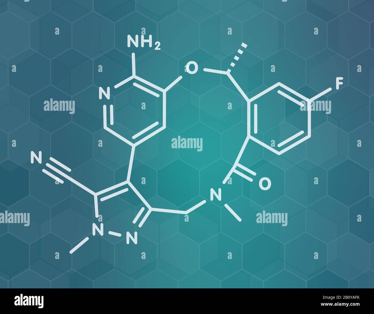 Lorlatinib cancer drug molecule, illustration Stock Photo - Alamy