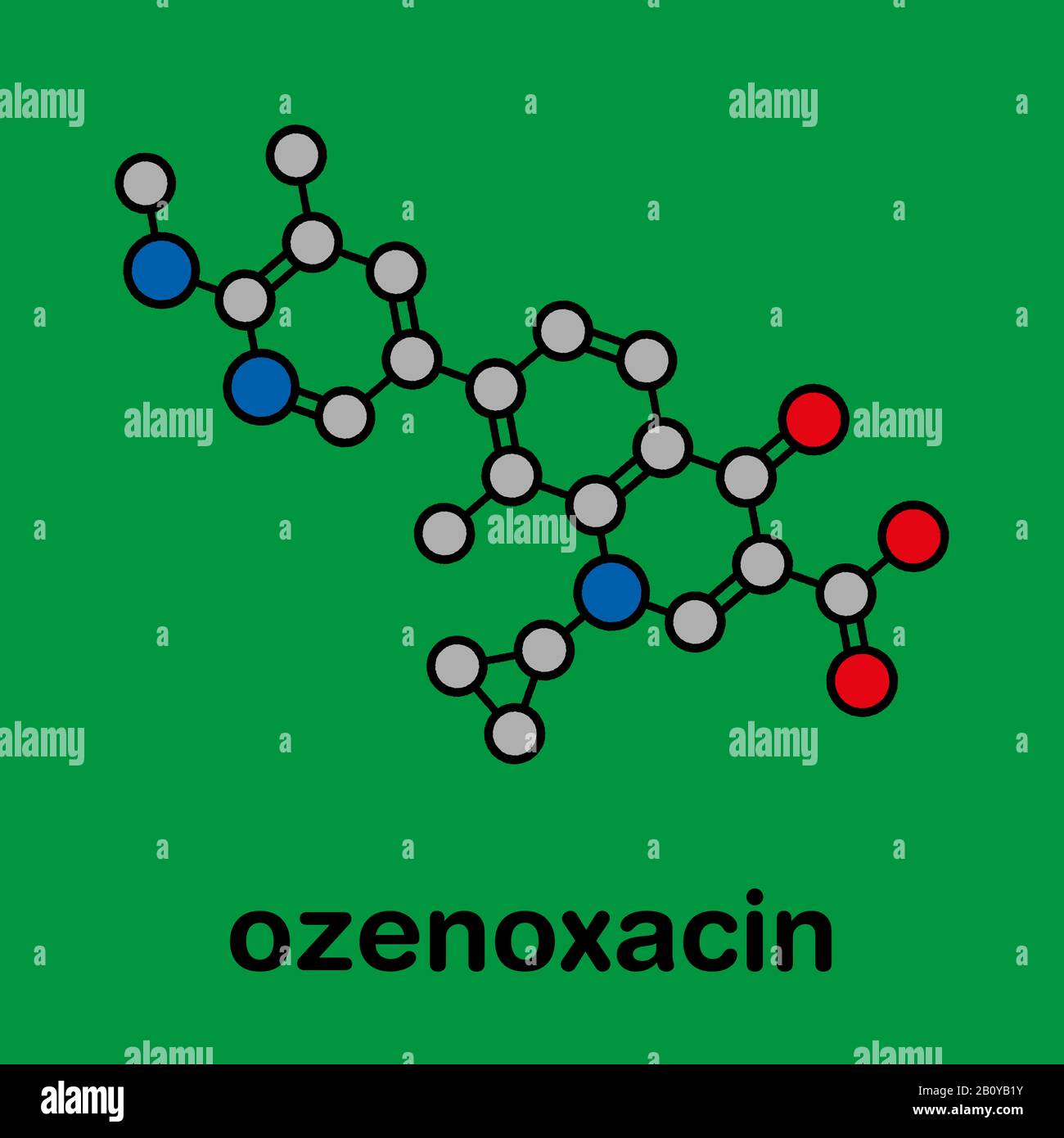 Ozenoxacin antibiotic drug molecule, illustration Stock Photo Alamy
