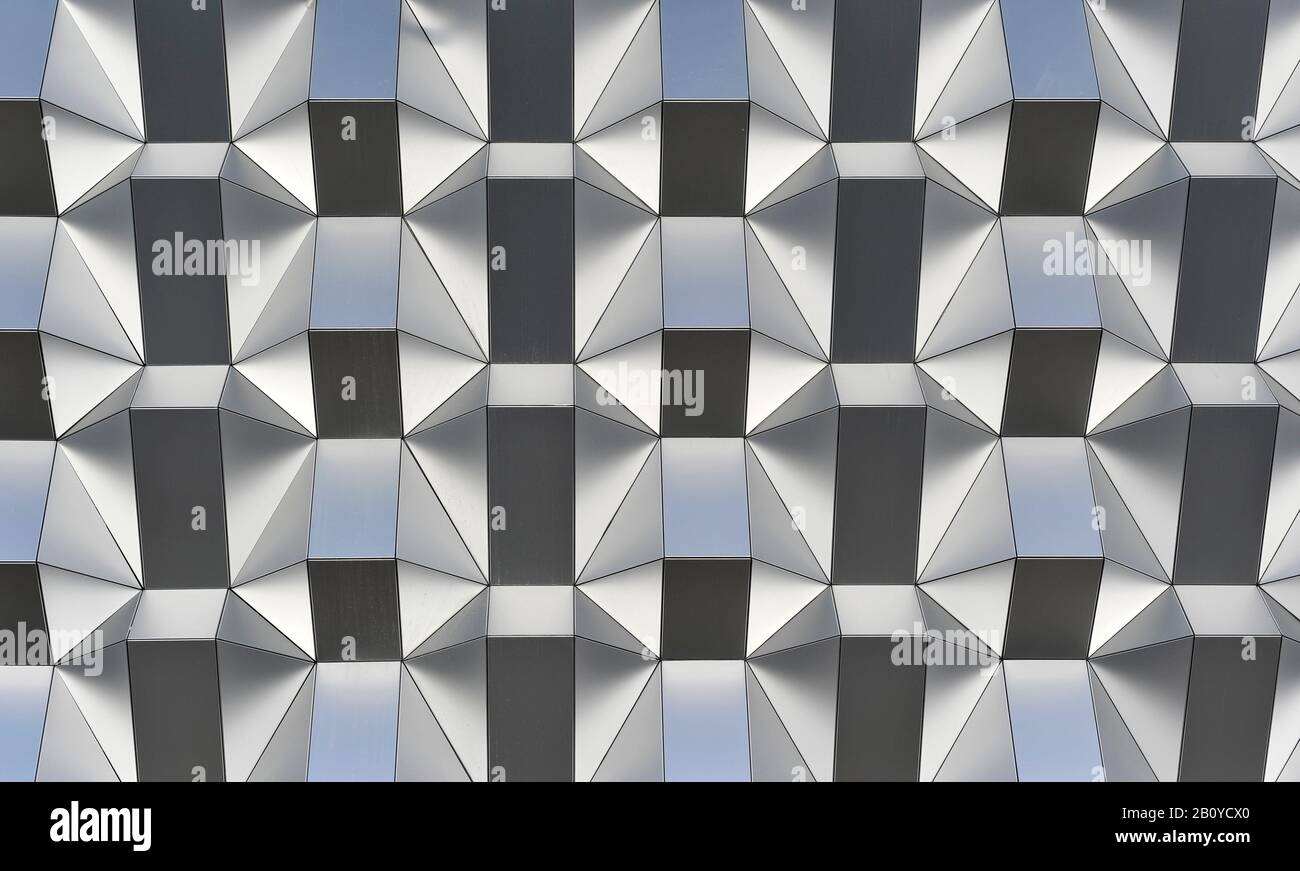 Honeycomb structure on the facade of the Centrum Galerie, shopping center, Dresden, Saxony, Germany, Stock Photo