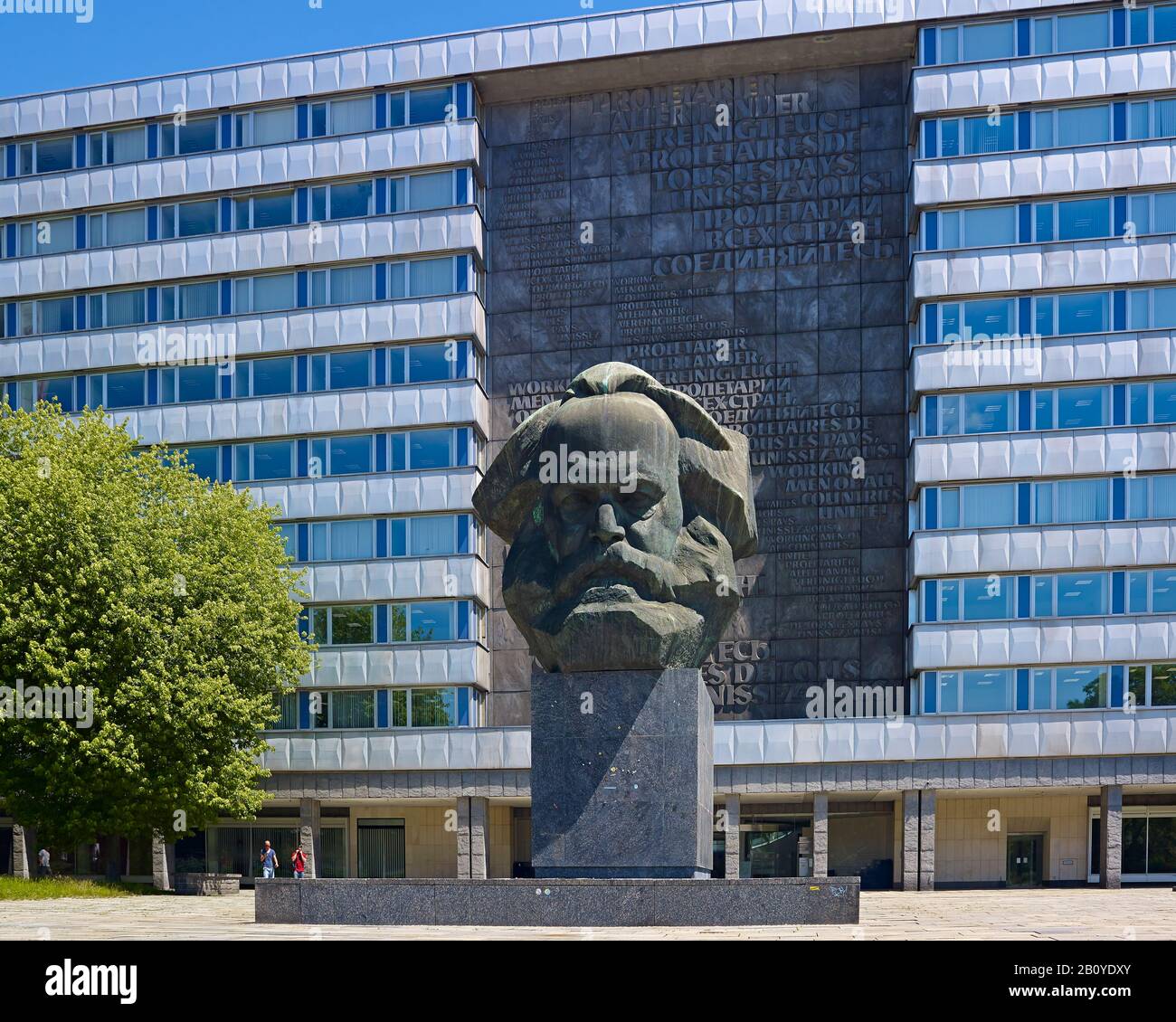Karl Marx Monument in Chemnitz, Saxony, Germany, Stock Photo