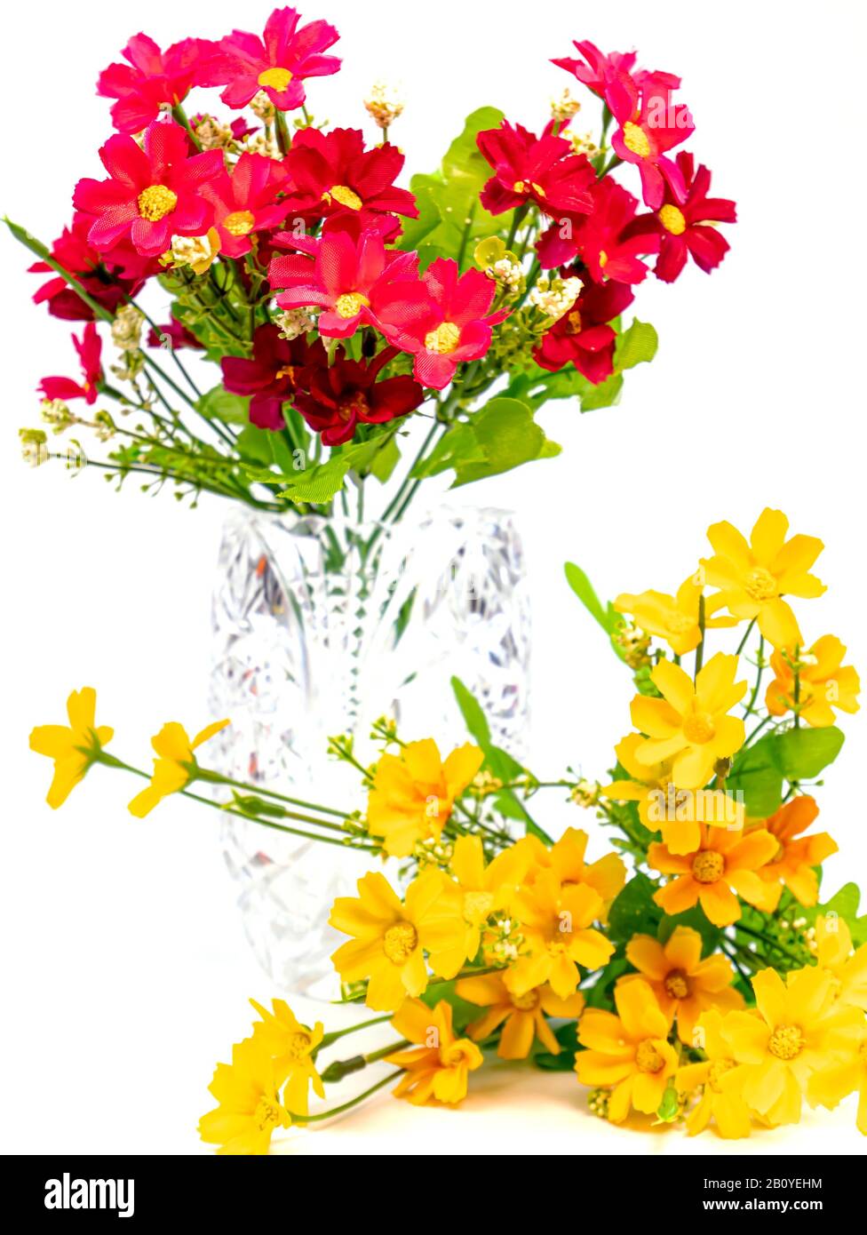 Bouquet of flowers in a vase on a white background Stock Photo - Alamy