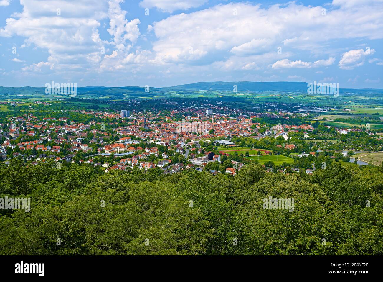 View over Eschwege, Werra-Meißner district, Hesse, Germany, Stock Photo