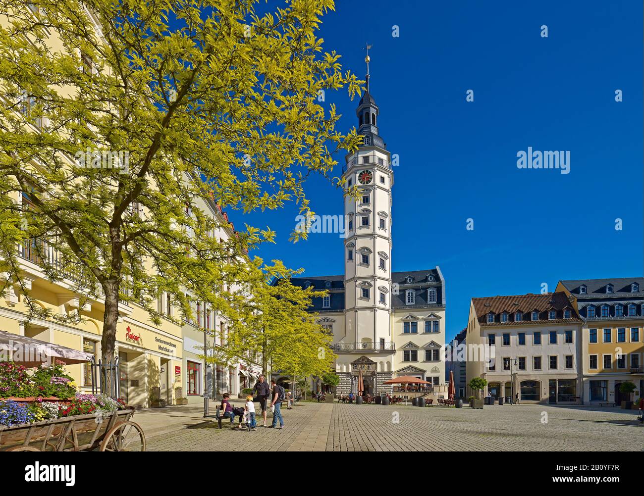 Market square with town hall in gera hires stock photography and