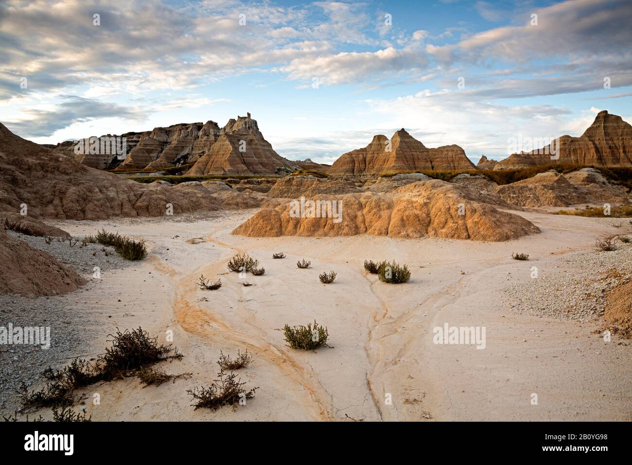 SD00176-00...SOUTH DAKOTA - View from the Fossil Exhibit Trail in Badlands National Park. Stock Photo