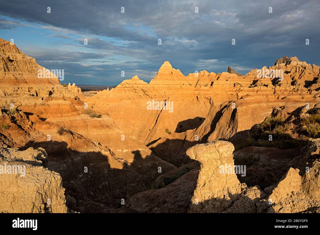 SD00178-00...SOUTH DAKOTA - A toadstool type rock formation in Badlands National Park. Stock Photo