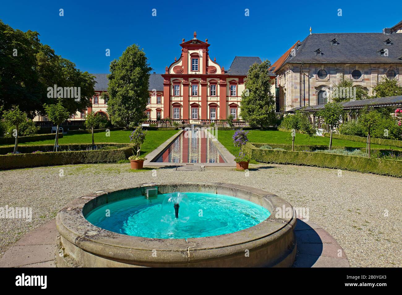 Cathedral garden with cathedral museum in Fulda, Hessen, Germany Stock