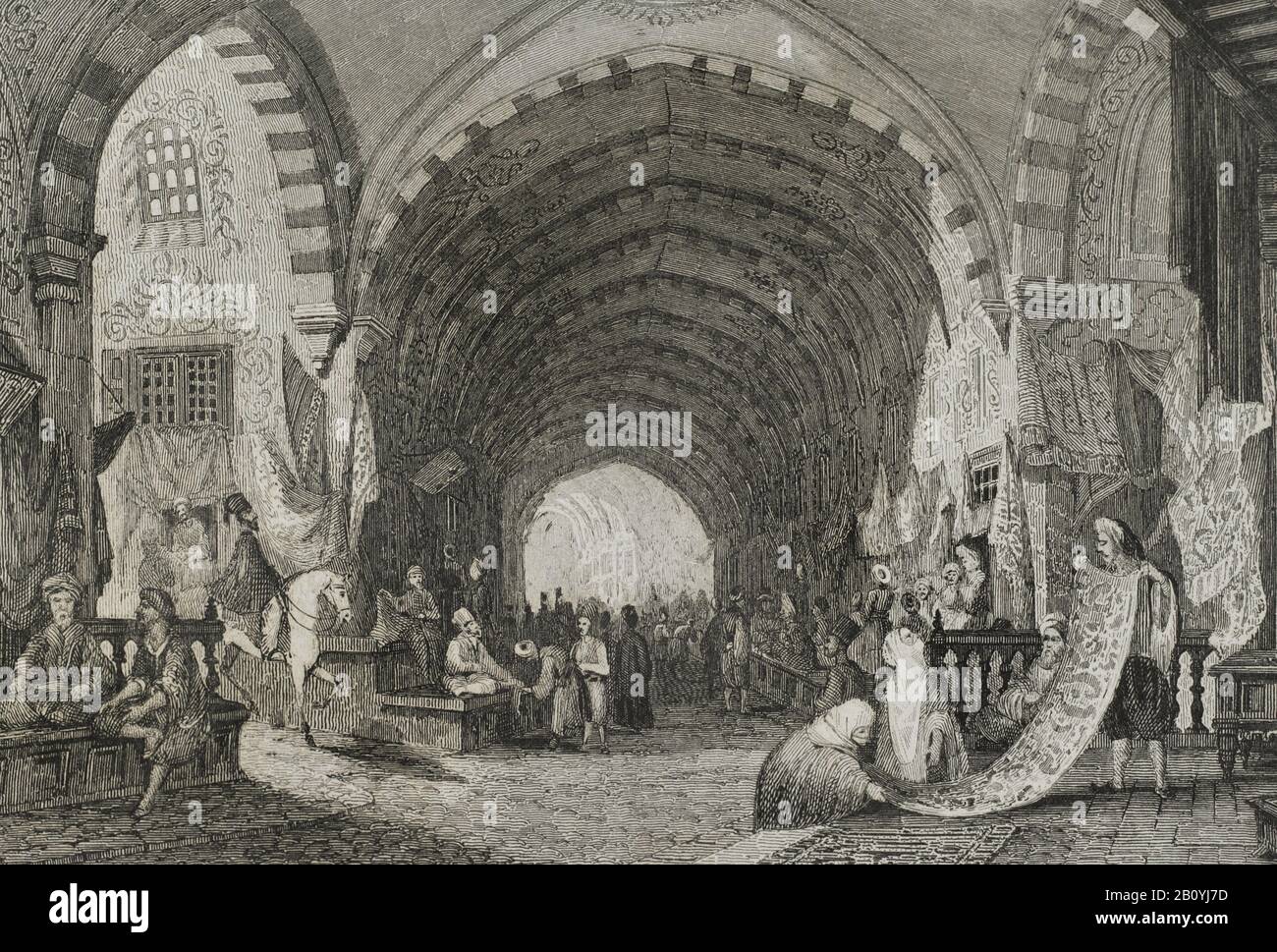 Imperio Otomano Turquia Constantinopla Actual Estambul Bazar Interior Grabado Por Lemaitre Historia De Turquia Por Joseph Marie Jouannin 1783 1844 Y Jules Van Gaver Panorama Univesal Edicion Espanola De 1840 Stock Photo Alamy