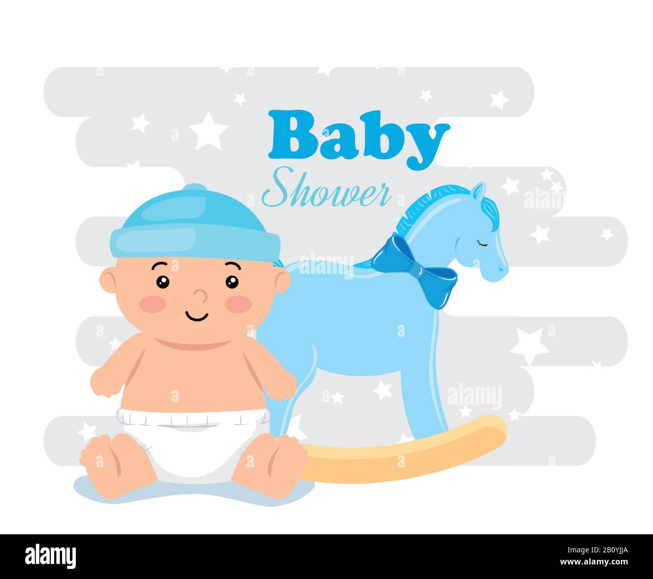 baby shower card with baby boy and decoration Stock Vector Image & Art ...