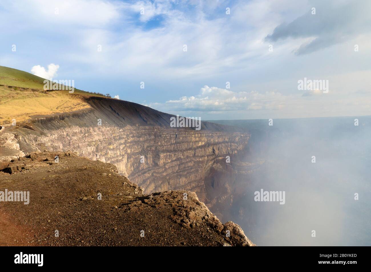 Crater of the Masaya volcano, Nicaragua, Central America, Stock Photo