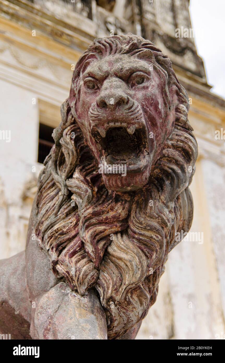 Lion statue, Leon, Nicaragua, Central America, Stock Photo
