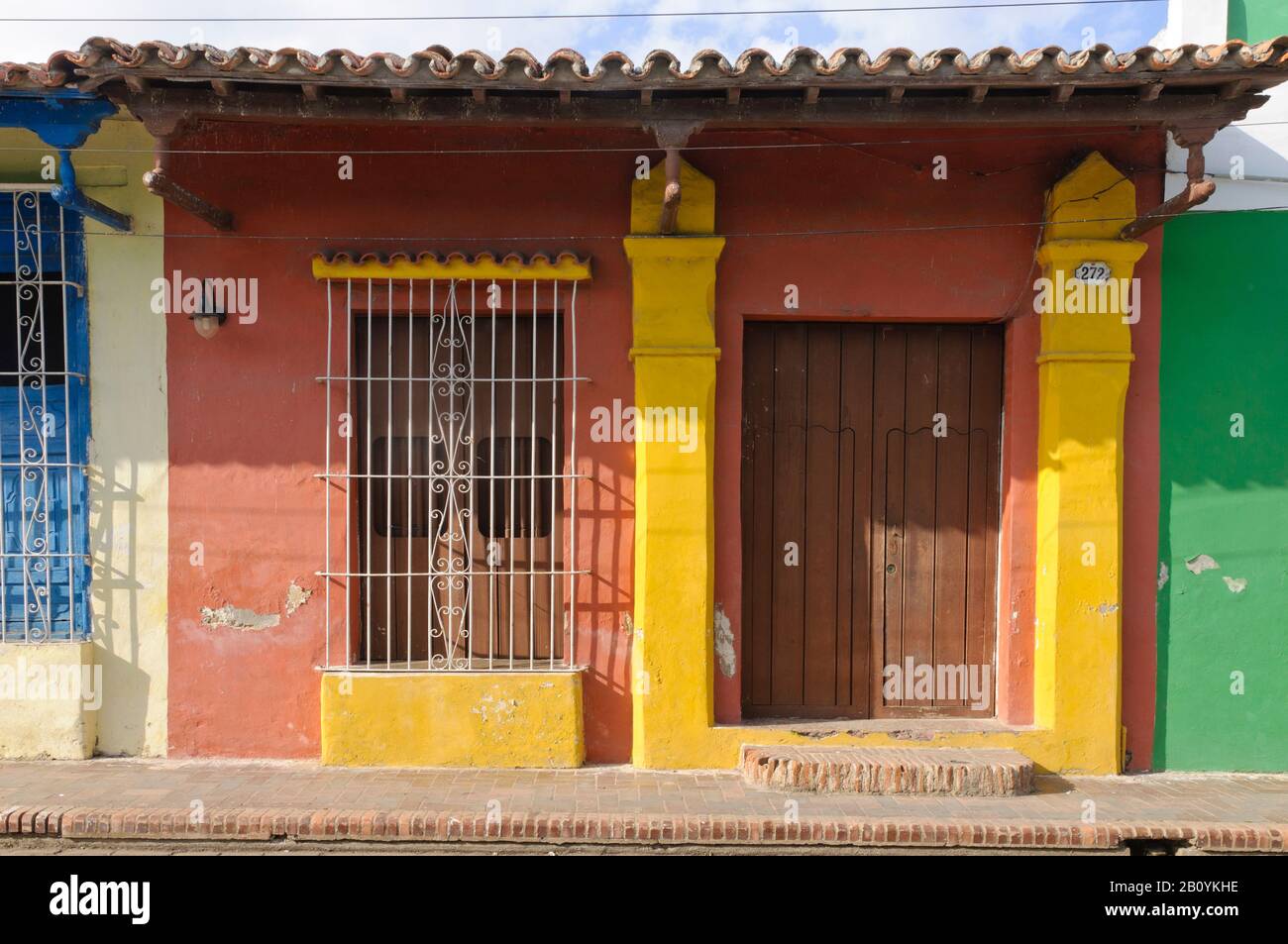 Colonial house, Camaguey, Cuba, Caribbean, Stock Photo