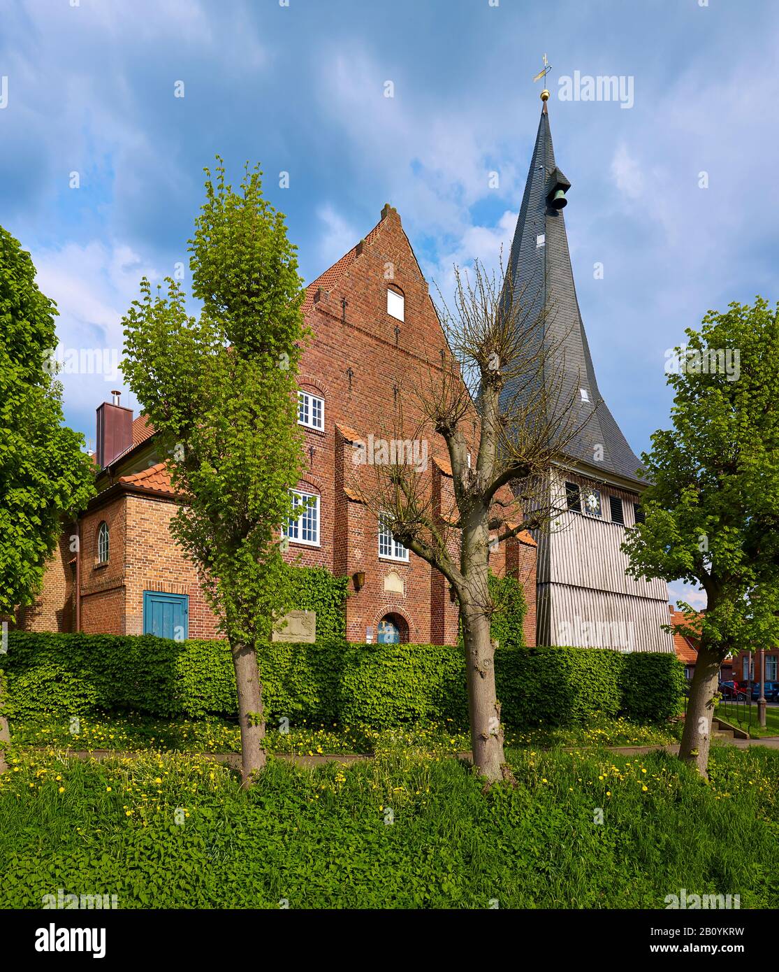 St. Matthias church in Jork, Altes Land, Landkreis Stade, Lower Saxony, Germany, Stock Photo