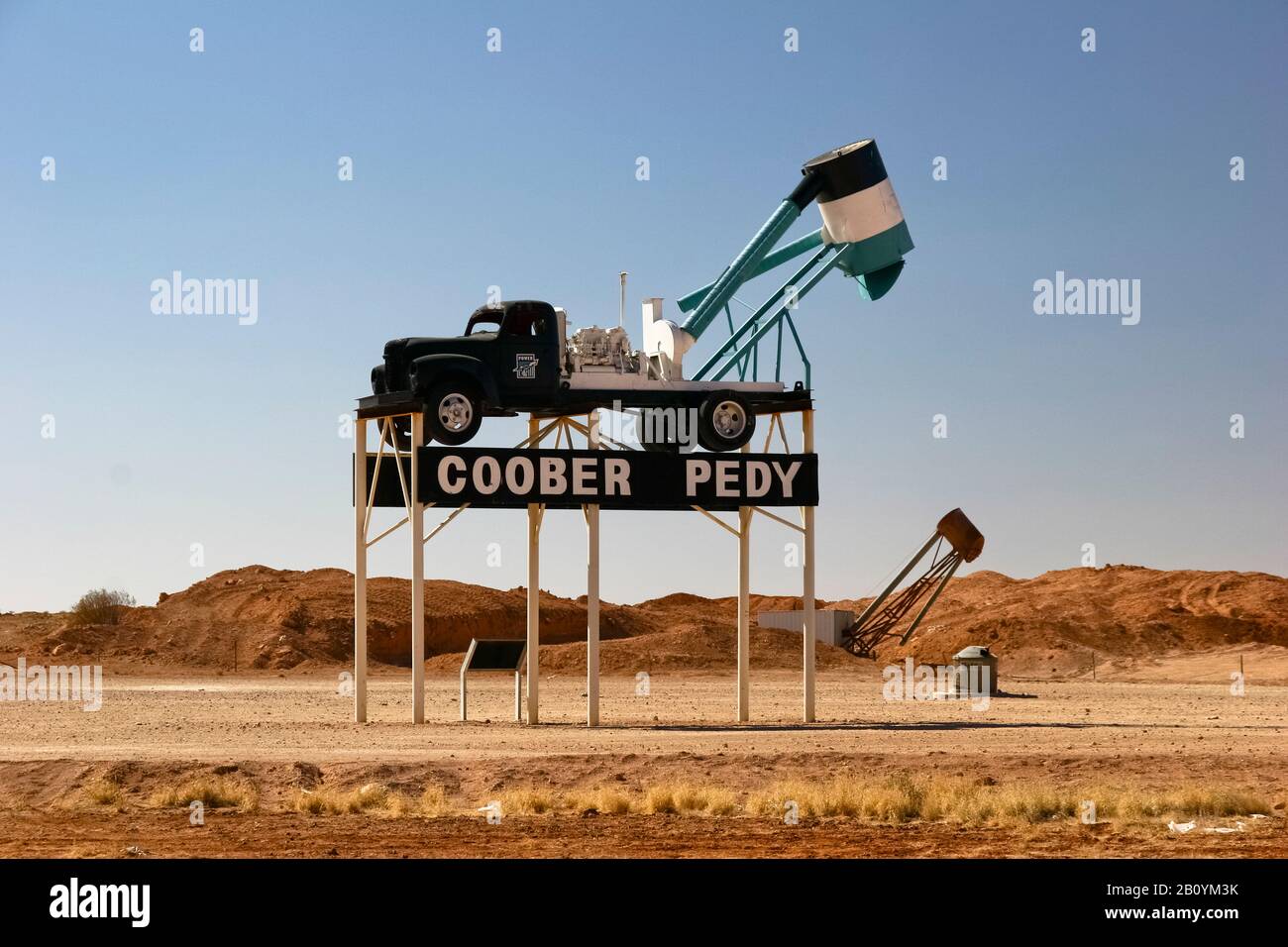 Blower for digging for opals, landmark of the opal mining town Coober Pedy, South Australia