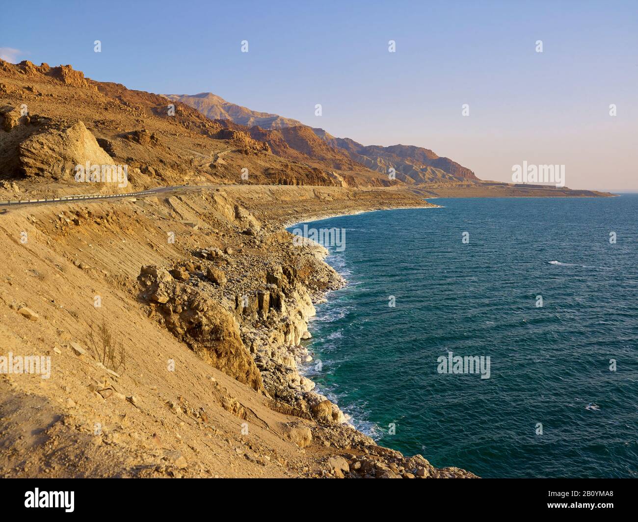 Coastal road on the Dead Sea at Ain Zarqa, Madaba Province, Jordan, Middle  East Stock Photo - Alamy
