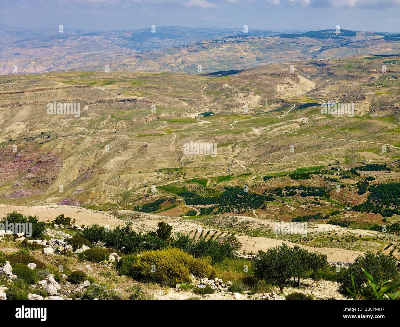 Landscape on Mount Nebo, Jordan, Middle East, Stock Photo
