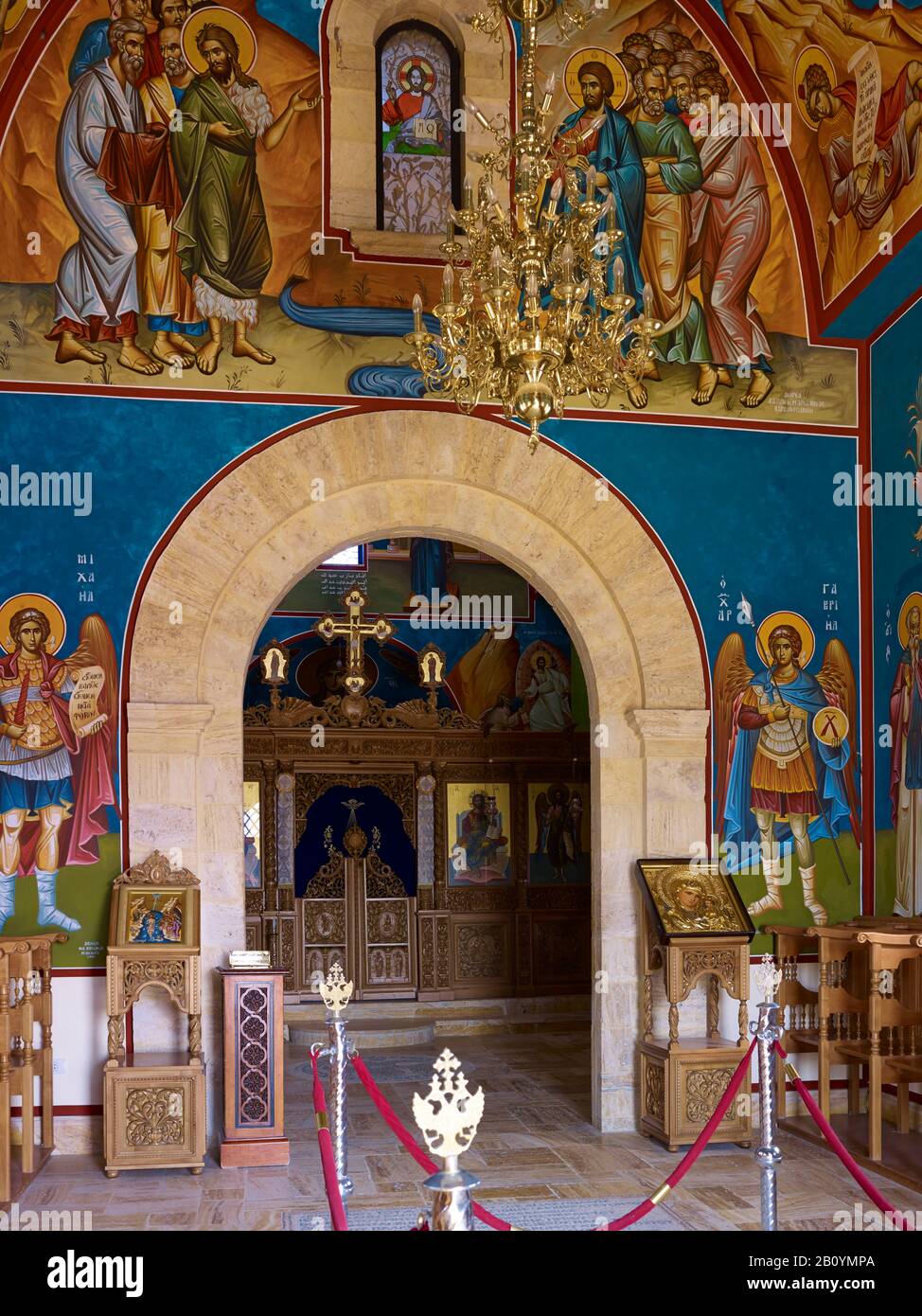 New Orthodox Church at the Baptism Site of Jesus, Balqa Province, Jordan, Middle East, Stock Photo