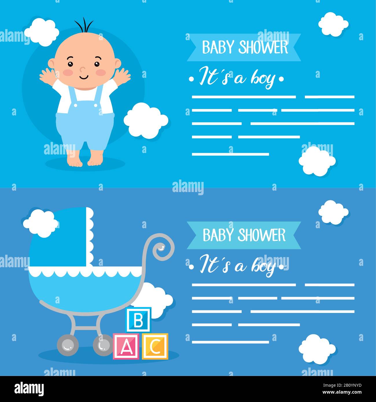 set of baby shower cards with decoration Stock Vector Image & Art Alamy