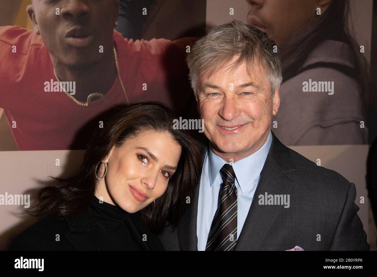 NEW YORK, NY - FEBRUARY 20: Hilaria Baldwin and Alec Baldwin attend opening night of 'West Side Story' on Broadway at The Broadway Theatre on February Stock Photo