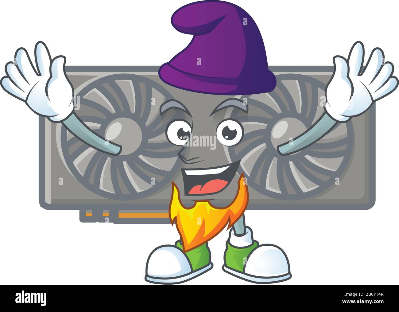 Cute gaming VGA card mascot icon performed as an Elf on the stage Stock ...