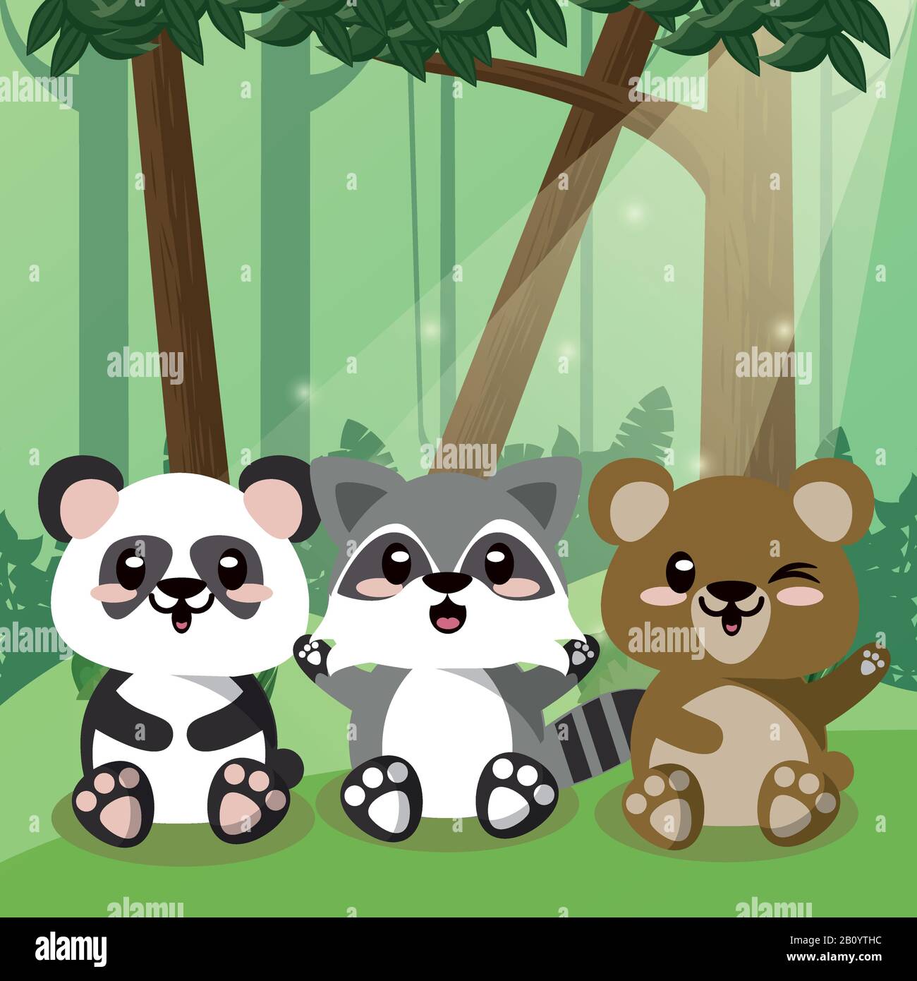 Panda Vs Racoon cute panda and bear with raccoon Stock Vector Image & Art - Alamy