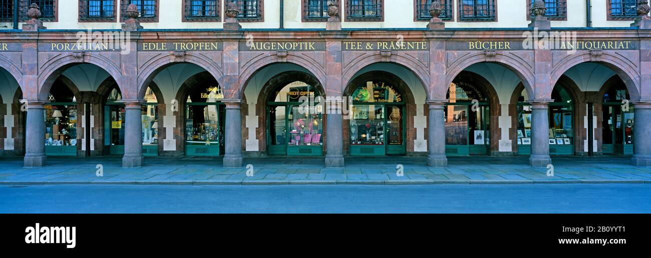 Shopping arcade under the Old Town Hall, Leipzig, Germany Stock Photo