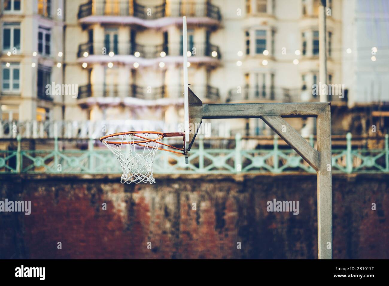Basketball hoop at seafront, Brighton, England Stock Photo Alamy