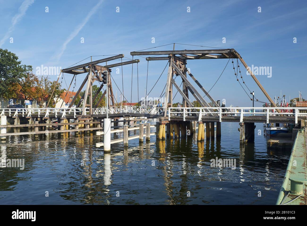 Bascule bridge in Greifswald, Wiek, Mecklenburg-Vorpommern, Germany Stock Photo