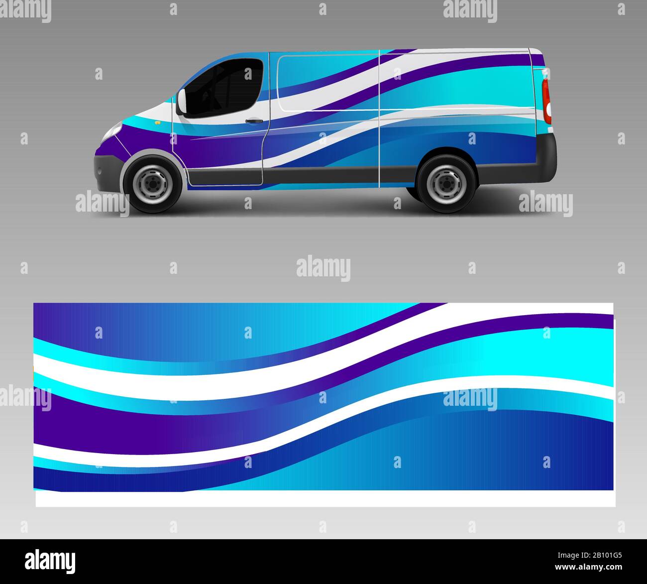Van Wrap design template vector with wave shapes, decal, wrap, and sticker  template vector Stock Vector Image & Art - Alamy