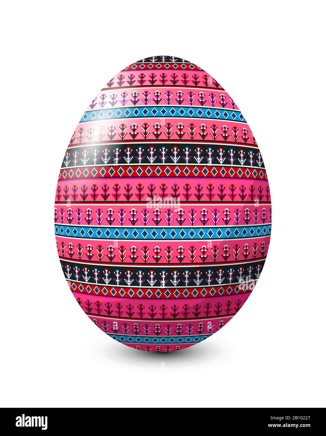 Painted egg celebrating Easter holiday, vector icon over white background Stock Vector