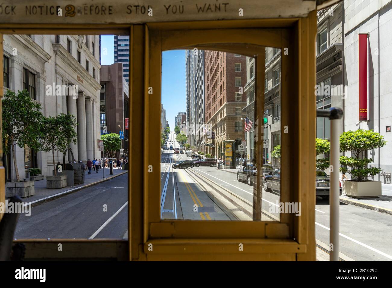 View out the window, Historic CABLE CAR, Downtown, San Francisco ...