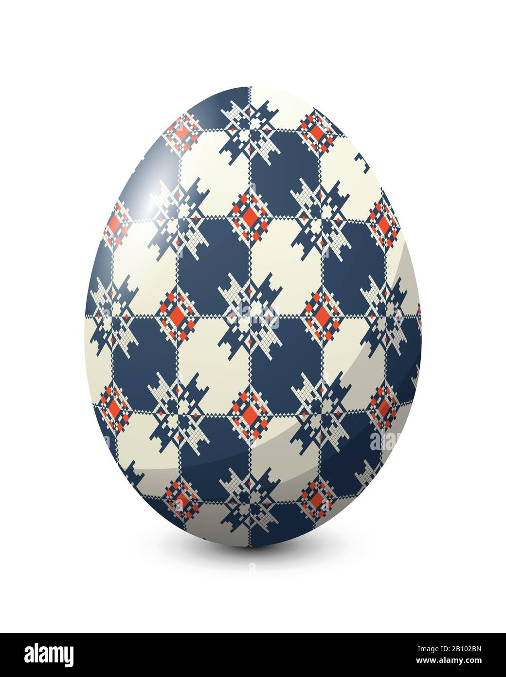 Painted egg celebrating Easter holiday, vector icon over white background Stock Vector