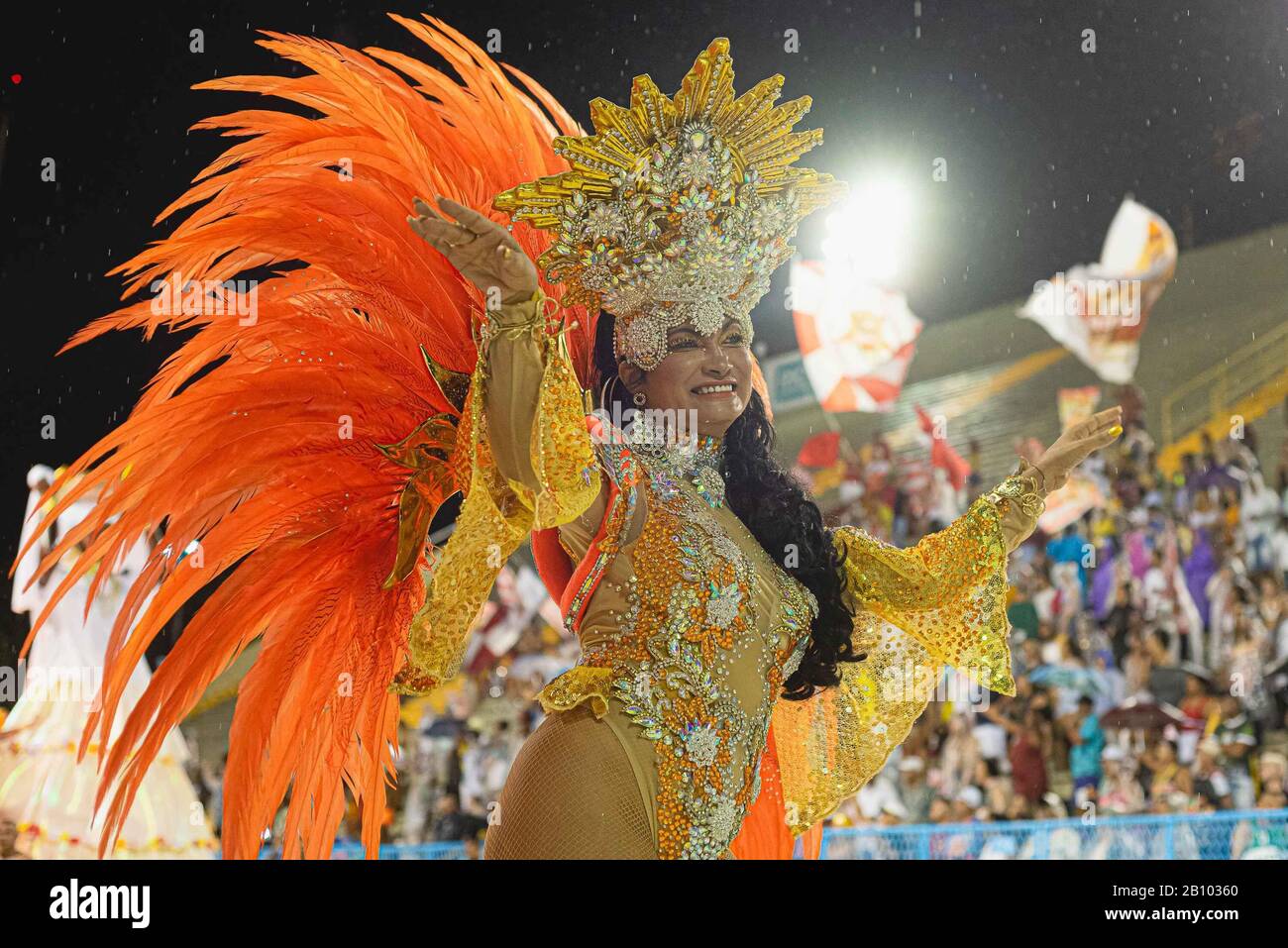 Rio De Janeiro Brazil 21st Feb Member Of The Acadaƒaªmicos Do Cubango Samba School During The First Day Of The Access Group Parade At The Carnival In Rio De Janeiro Held