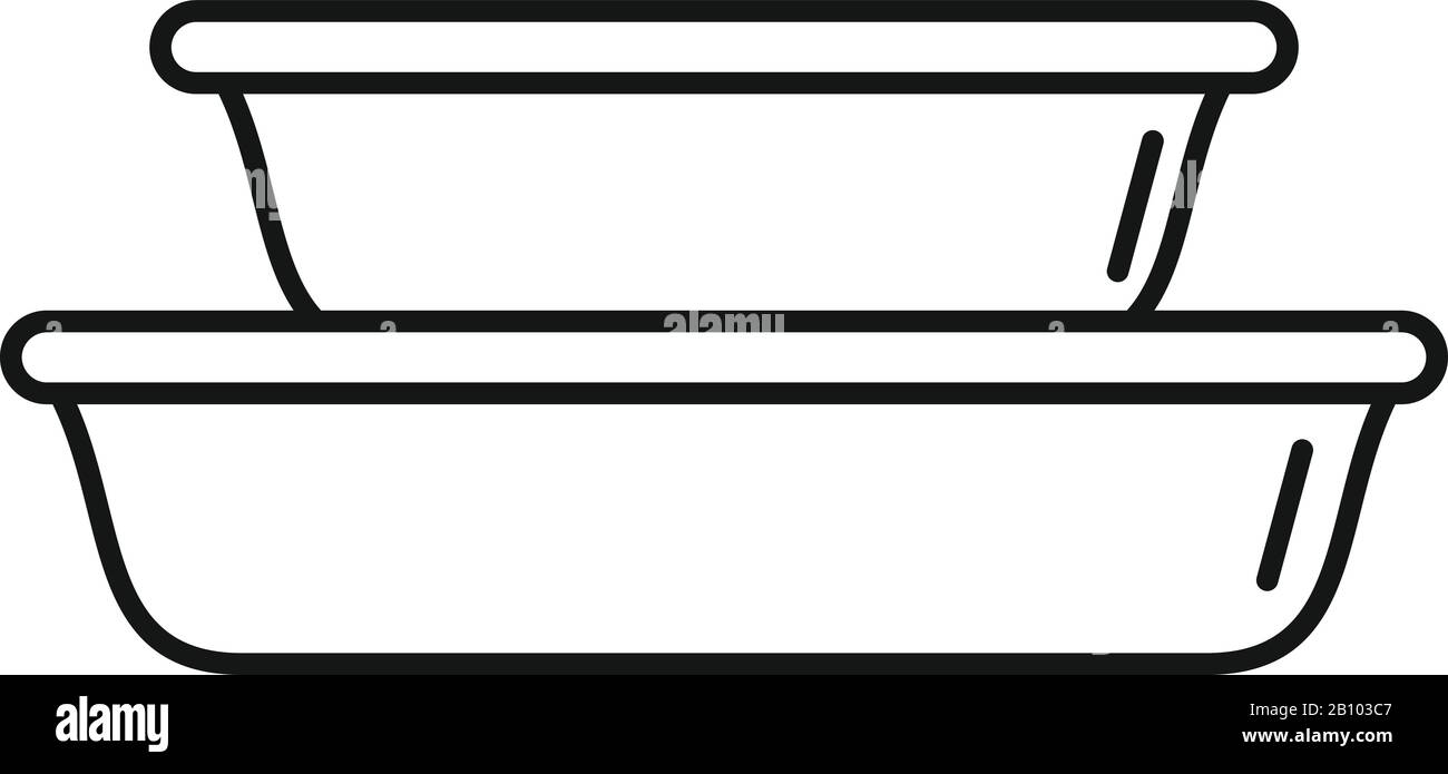 Plastic dishes icon. Outline plastic dishes vector icon for web design