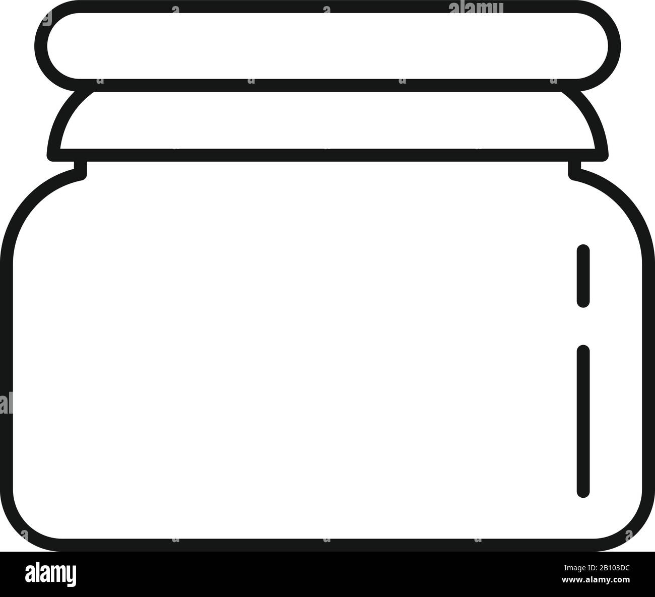 Plastic jar icon. Outline plastic jar vector icon for web design isolated on white background