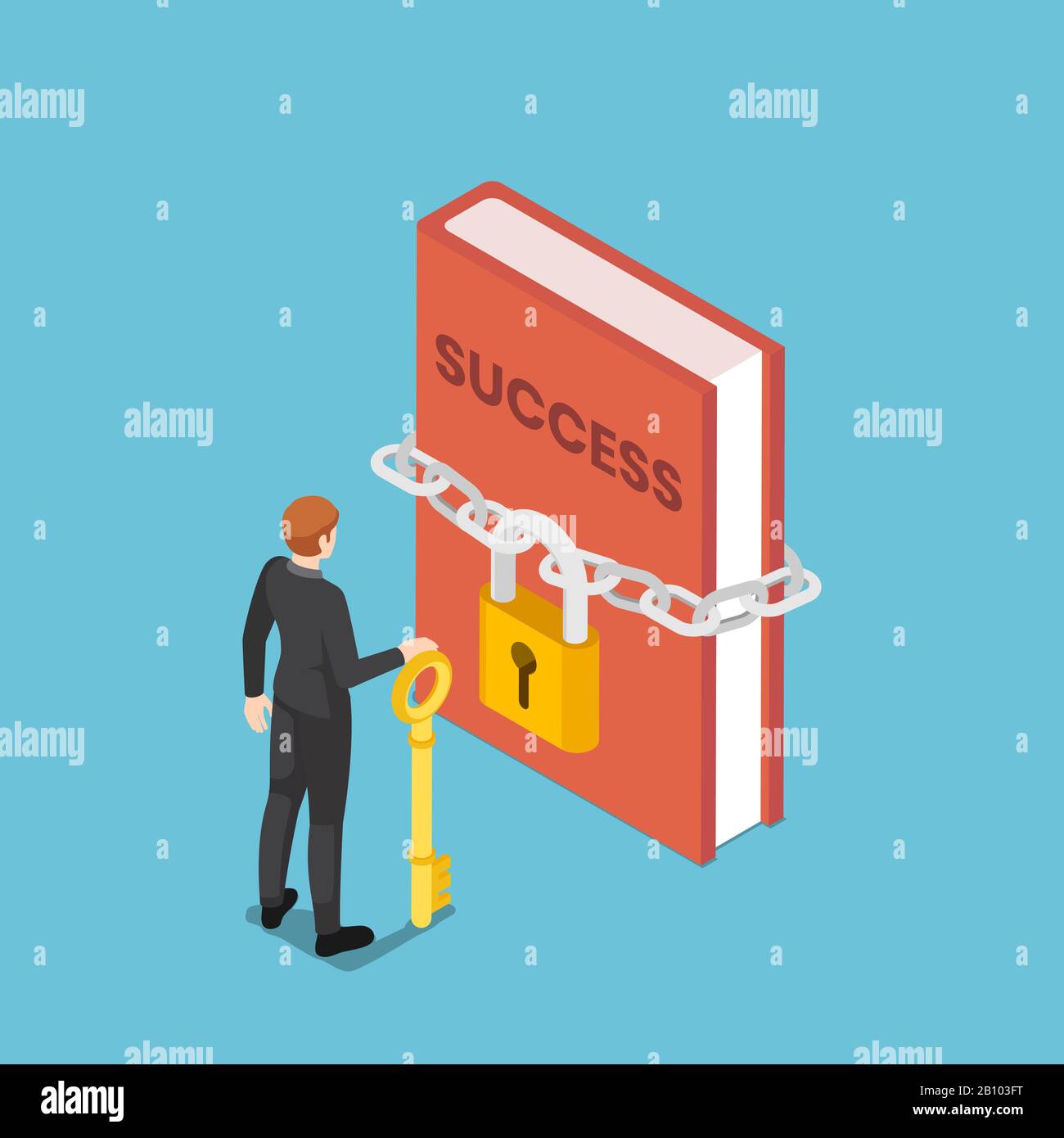 Golden key success illustration Stock Vector Images - Alamy