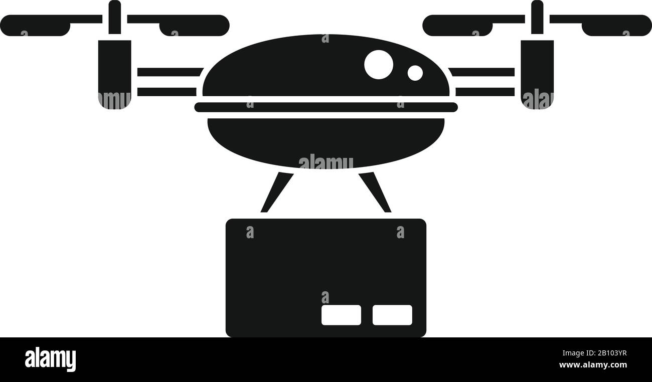 Drone delivery service icon. Simple illustration of drone delivery ...