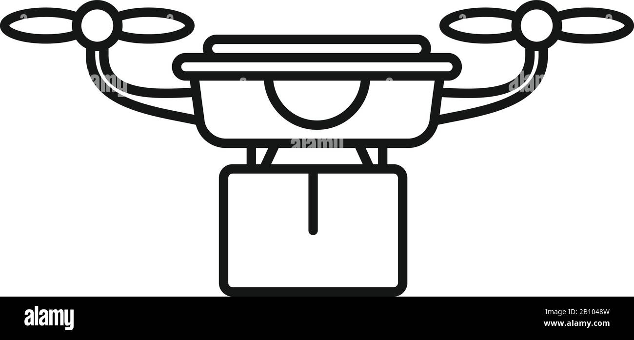 Shop drone delivery icon. Outline shop drone delivery vector icon for ...