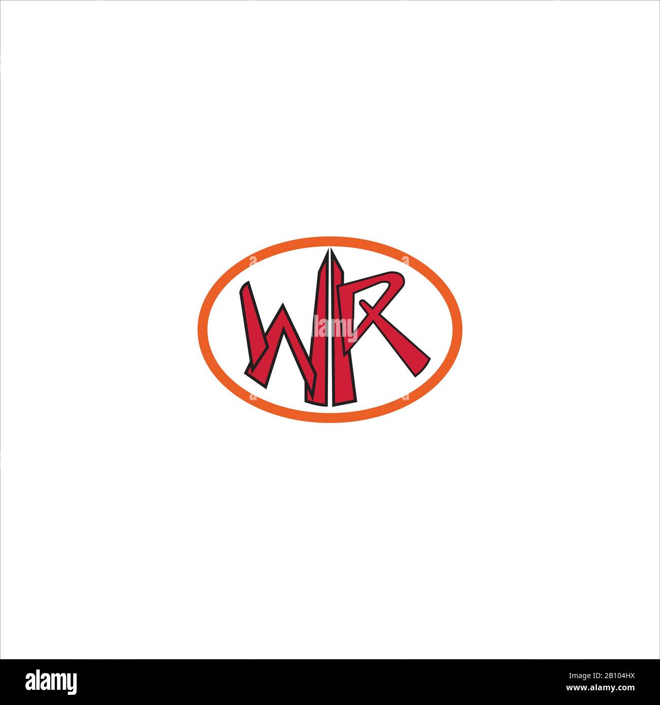 Initial letter wr or rw logo design template Stock Vector