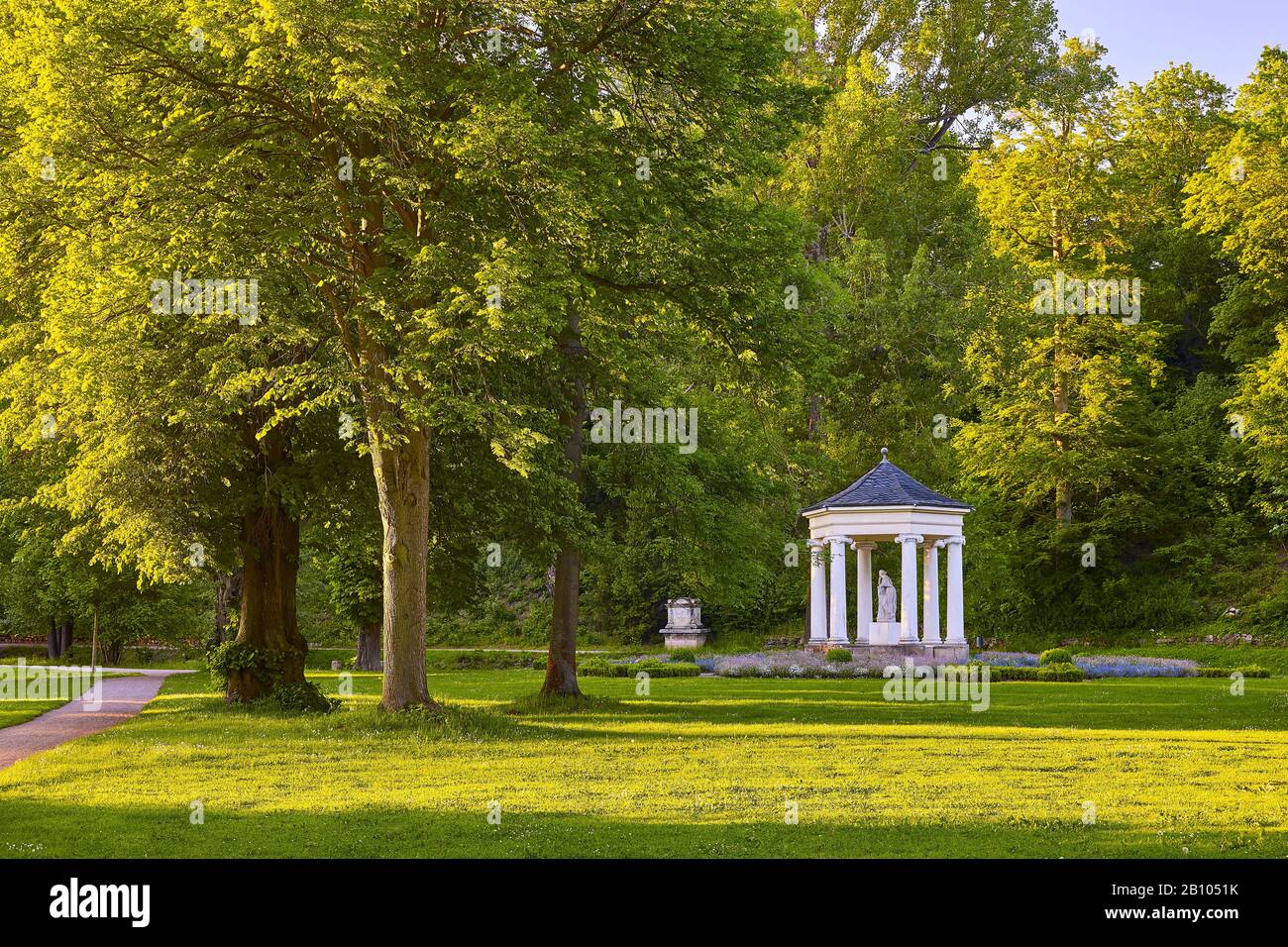 Calligraphic Temple of Calliope in Tiefurter Park, Thuringia, Germany Stock Photo
